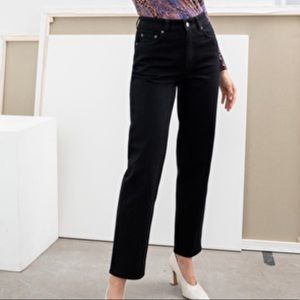 &other stories high rise straight black jeans